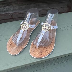 Michael Kors White Charm Jelly Cork Wonens Summer Sandals size 9M